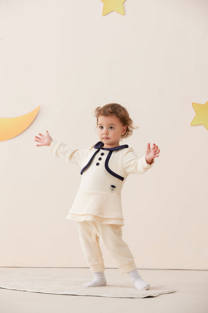 Vauva x Le Petit Prince - Baby Girl Embroidery Cotton Romper model front - 2