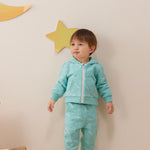 Vauva x Le Petit Prince- Baby Cotton Trackpants (Green Lake) model front