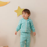 Vauva x Le Petit Prince- Baby Cotton Trackpants (Green Lake) model front