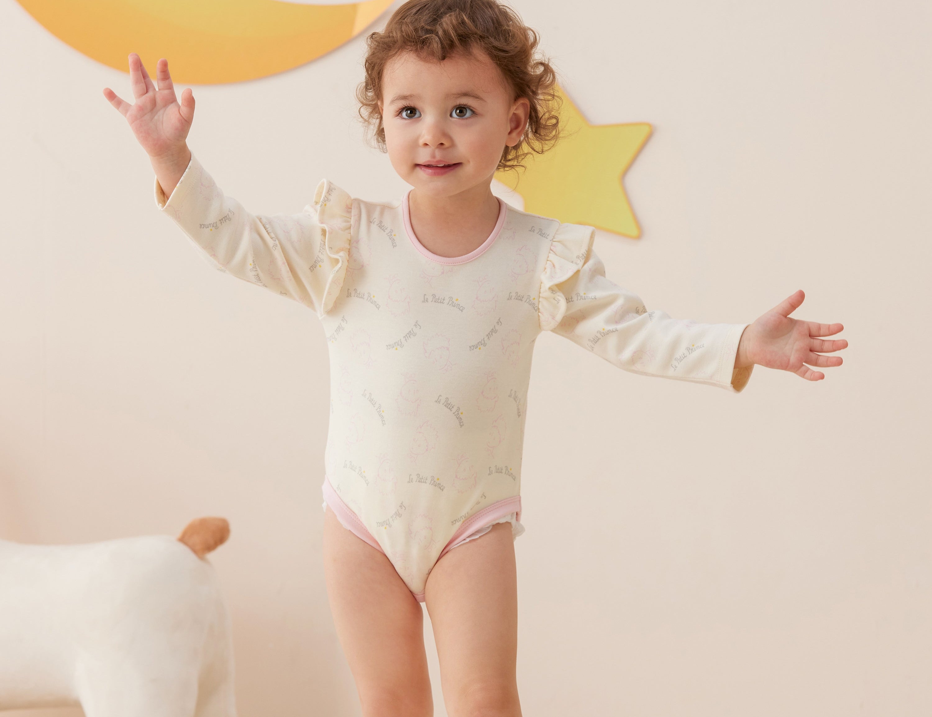 Vauva x Le Petit Prince - Baby Girl Little Prince Full Print Long Sleeve Bodysuit model front