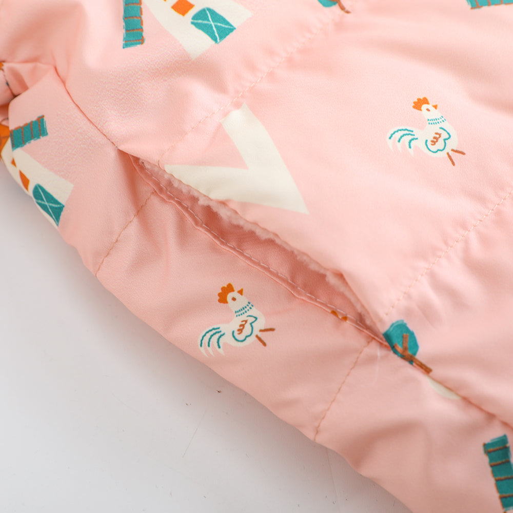 Baby Girls Pinwheel Print Coat With Hood