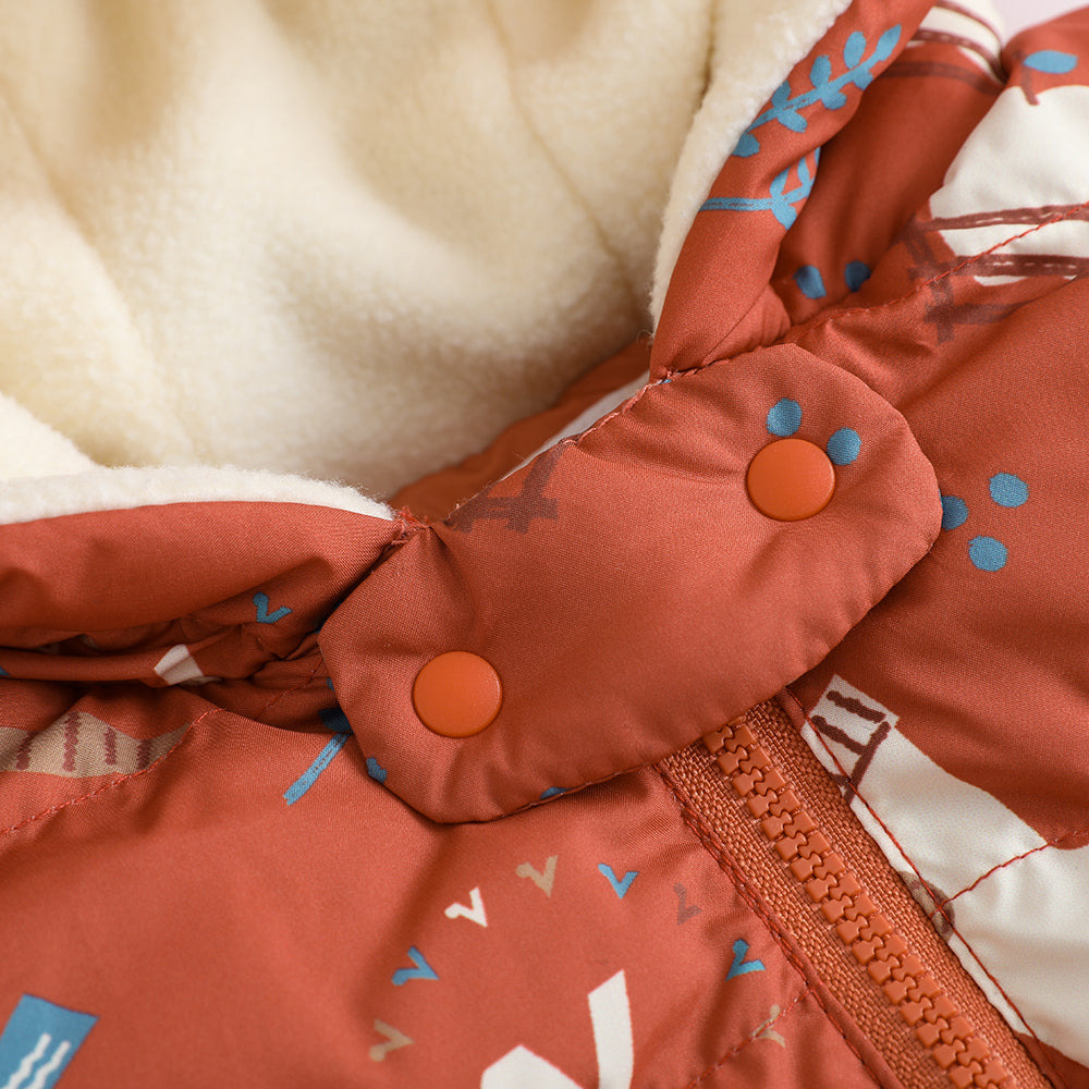 Baby Girl Happy Farm Hooded Padded Coat