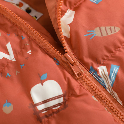 Baby Girl Happy Farm Hooded Padded Coat