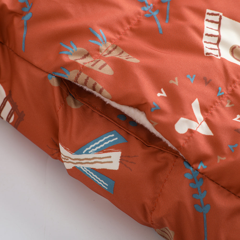 Baby Girl Happy Farm Hooded Padded Coat