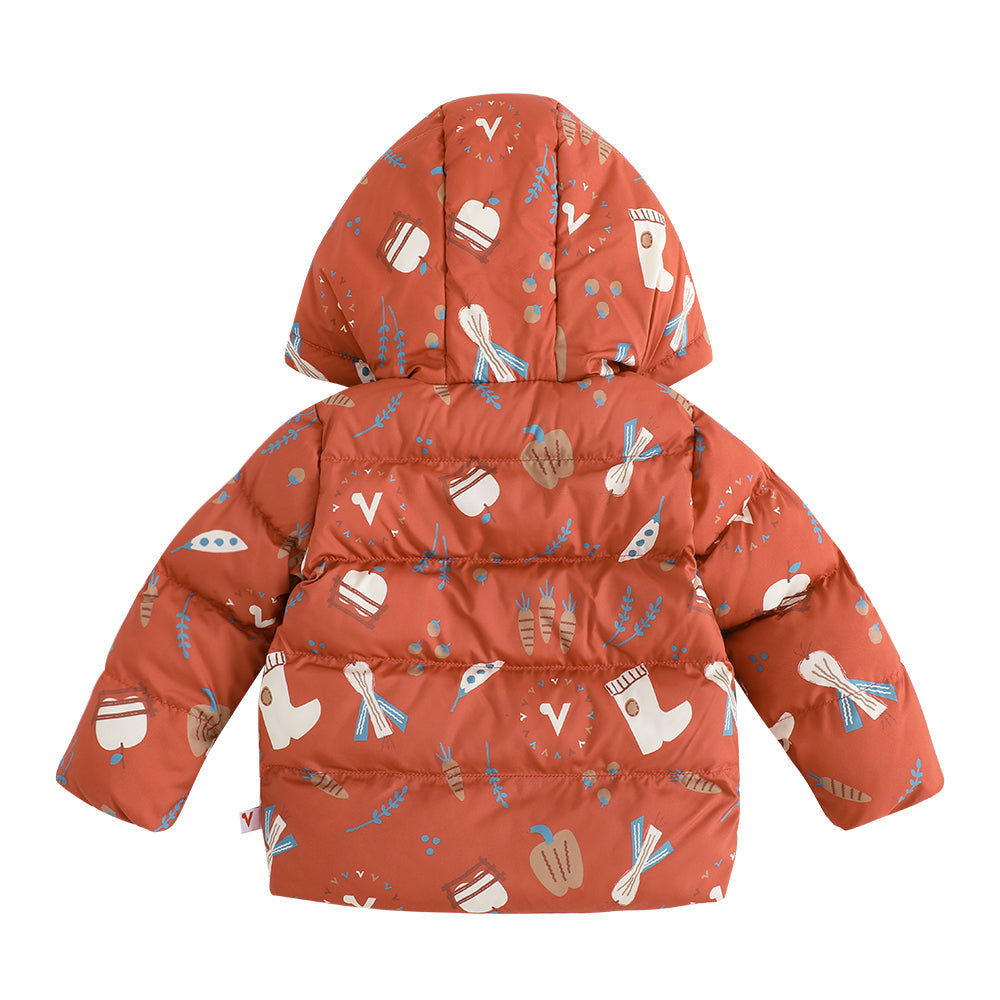 Baby Girl Happy Farm Hooded Padded Coat