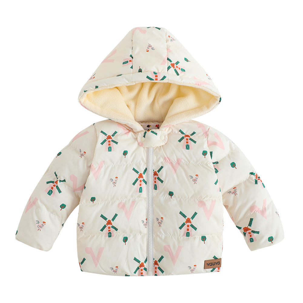 Baby Girls Pinwheel All Over Print Coat