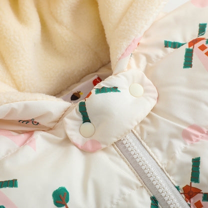 Baby Girls Pinwheel All Over Print Coat