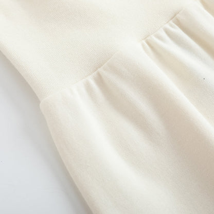 Vauva FW23-女嬰固體棉棉褲（白色）