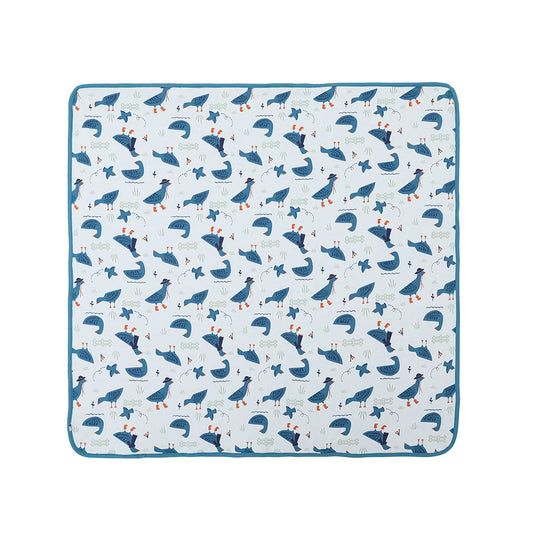 Baby Boy White Goose All Over Print Cotton Blanket
