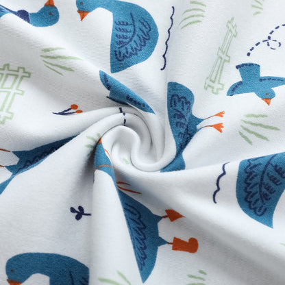 Baby Boy White Goose All Over Print Cotton Blanket