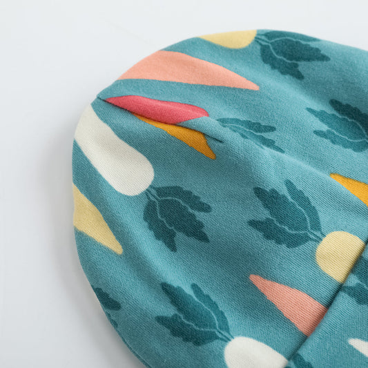 Vauva FW23-遍布印刷棉帽的男嬰胡蘿蔔（綠色）