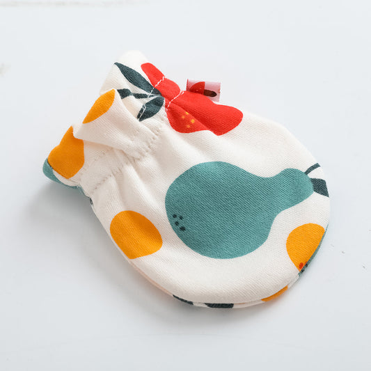 Vauva FW23-嬰兒男女通用的水果遍布印刷棉線連指（白色）