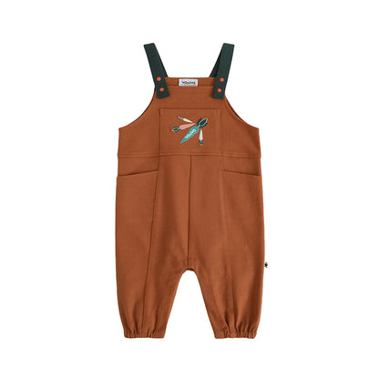 Baby Boys Carrot Embroidery Cotton Dungarees