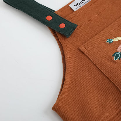 Baby Boys Carrot Embroidery Cotton Dungarees
