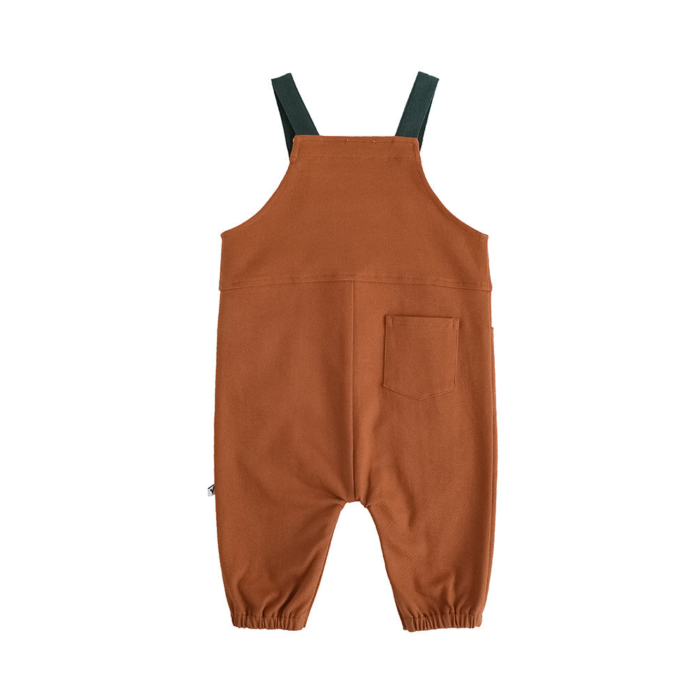 Baby Boys Carrot Embroidery Cotton Dungarees
