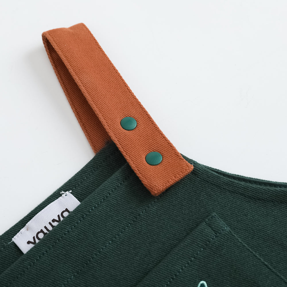 Baby Boys Carrot Embroidery Cotton Dungarees