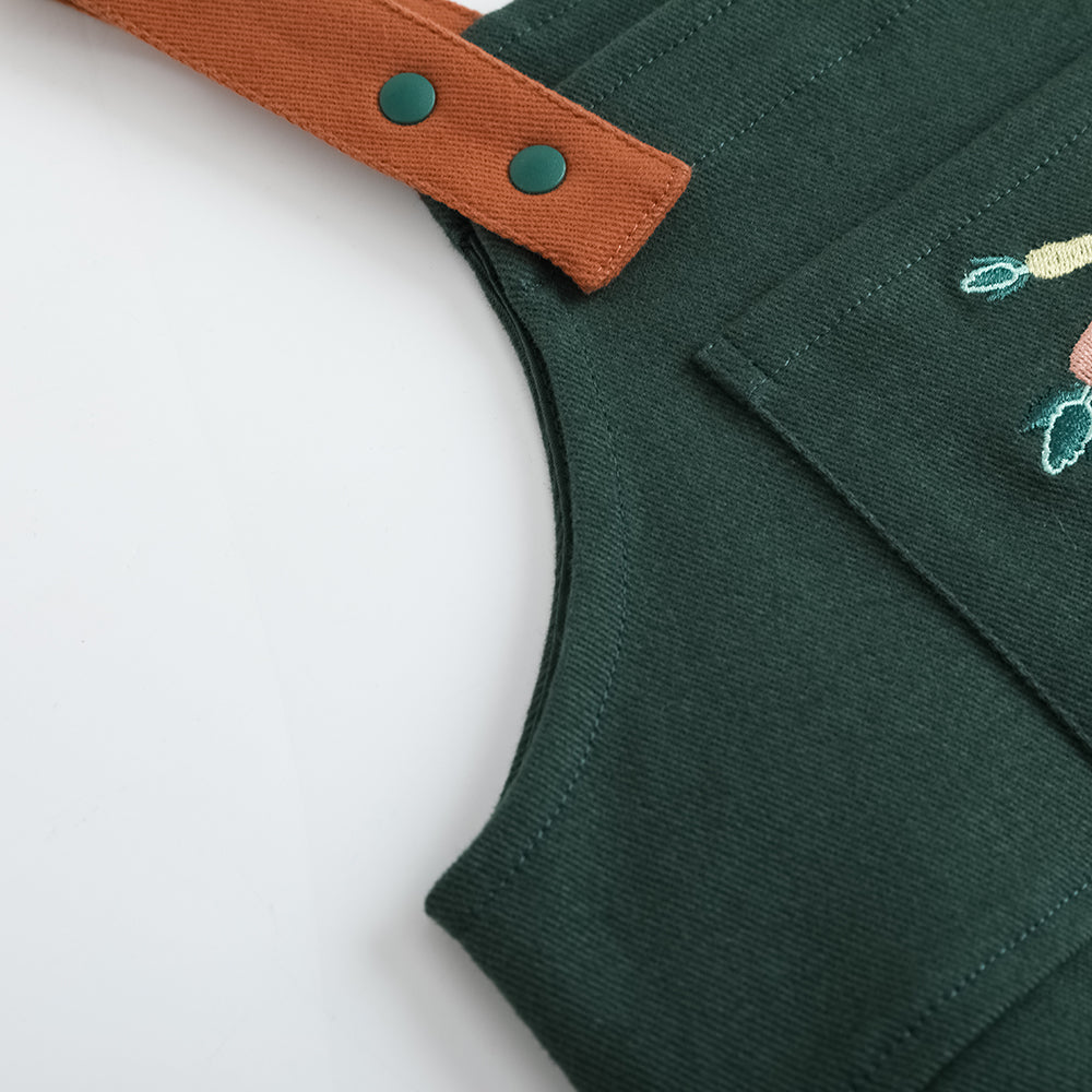 Baby Boys Carrot Embroidery Cotton Dungarees