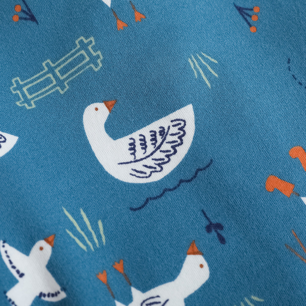 Vauva FW23-遍布Prinon長袖緊身衣褲（藍色）T Cott
