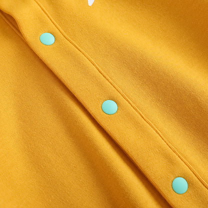 vauva FW23-男嬰胡蘿蔔圖案棉質馬球長袖緊身衣褲（黃色）