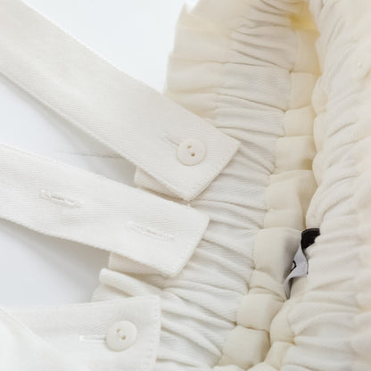 Girls Embroidered White Vest Suspender Skirt