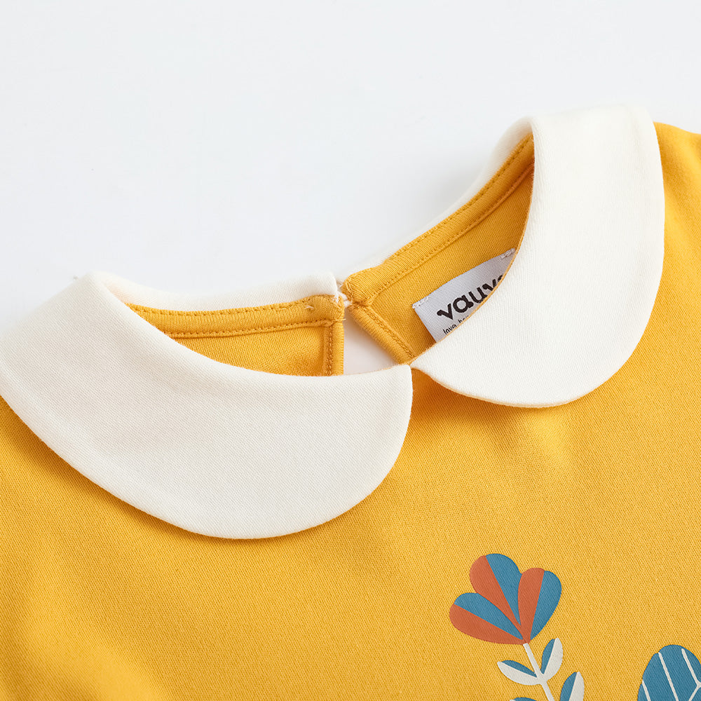 Girls Floral Pattern Cotton Tops