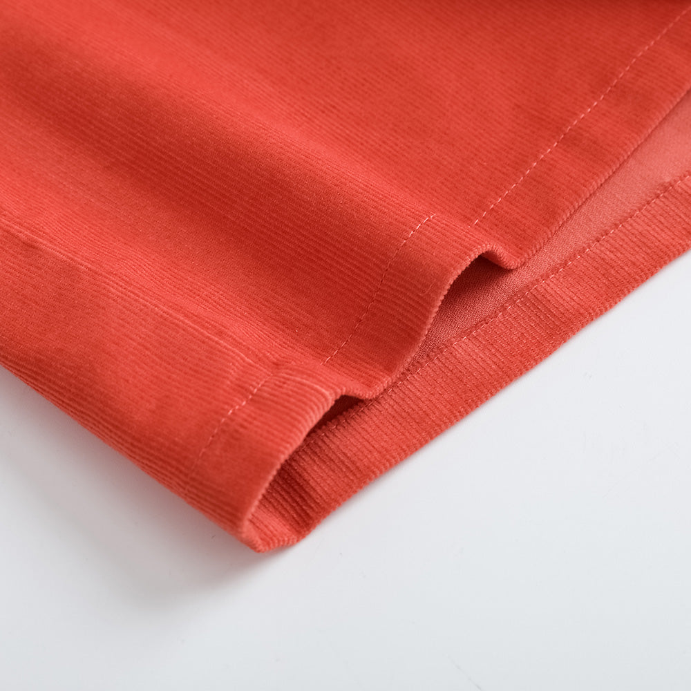 Vauva FW23-女孩刺繡衣領長袖襯衫（紅色）