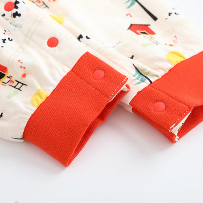 Baby Nordic Print Cotton Long Sleeve Romper