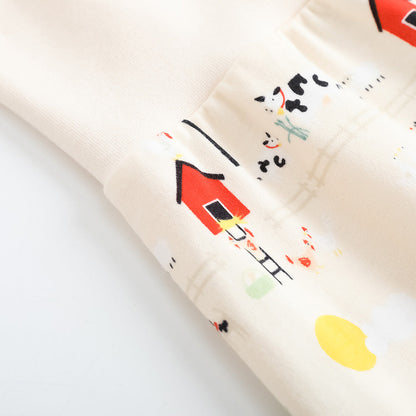 Vauva FW23 - Baby Unisex Nordic Style All Over Print Cotton High Waist Trousers