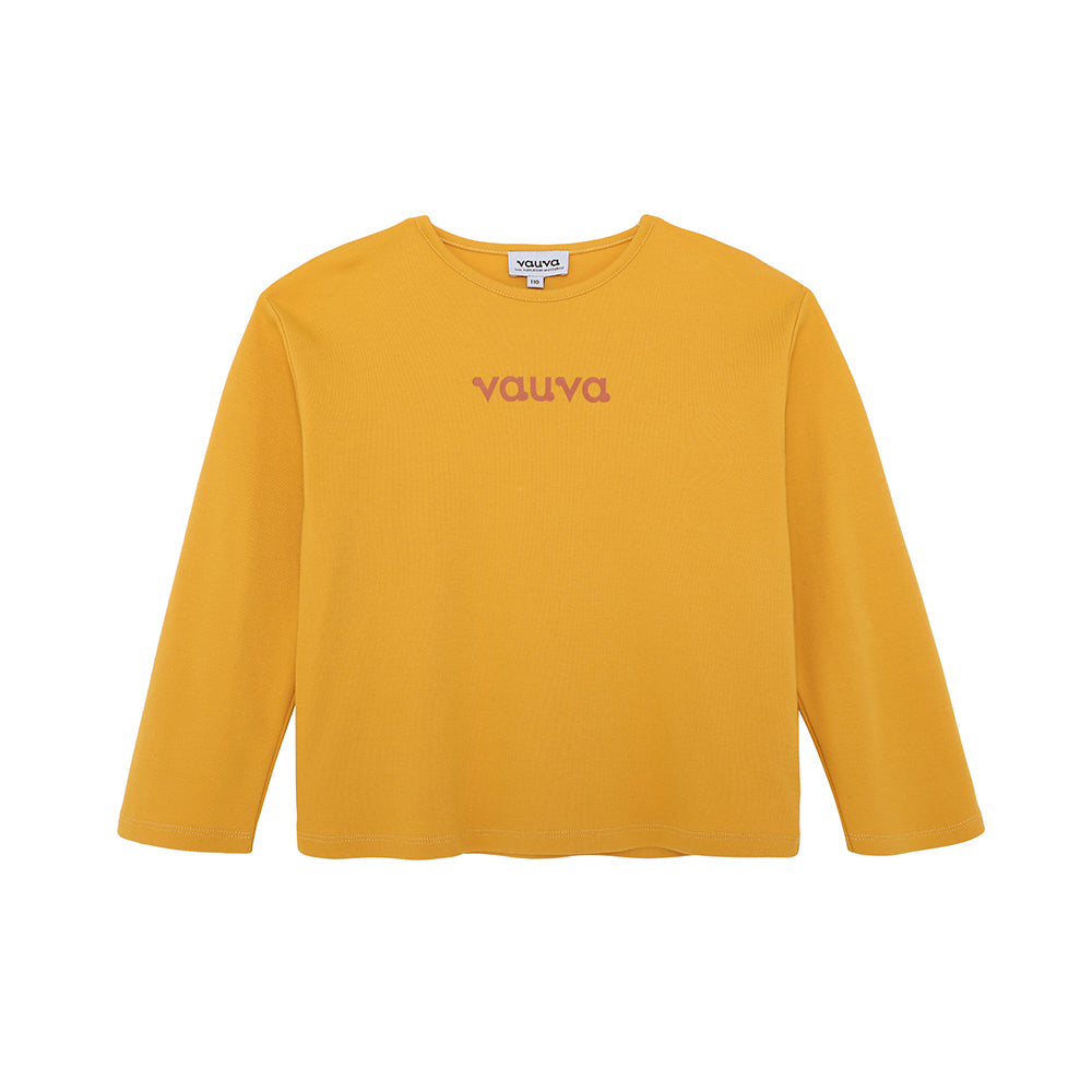 Vauva FW23-女孩棉花長袖船員T卹（天然黃色）