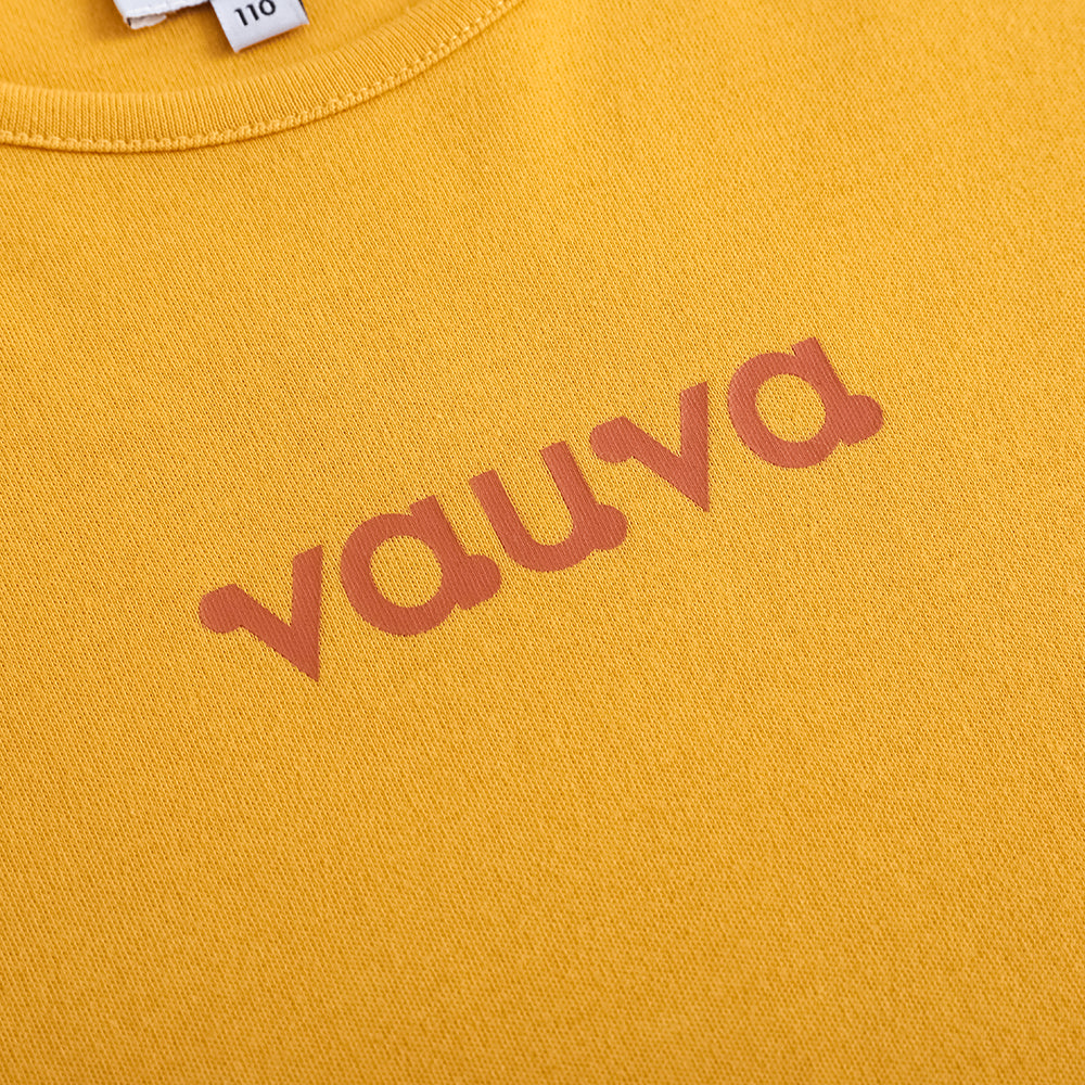 Vauva FW23-女孩棉花長袖船員T卹（天然黃色）