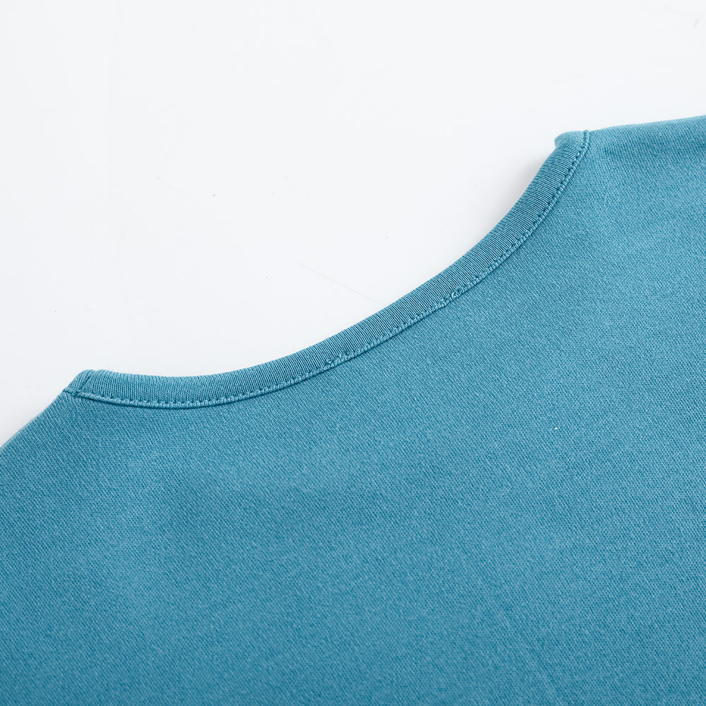 Vauva FW23-女孩棉花長袖Crewneck T卹（藍色）
