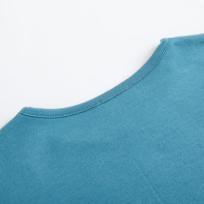 Vauva FW23-女孩棉花長袖Crewneck T卹（藍色）