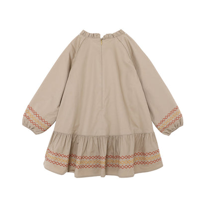 Girls Fungus Collar Embroidered Dress