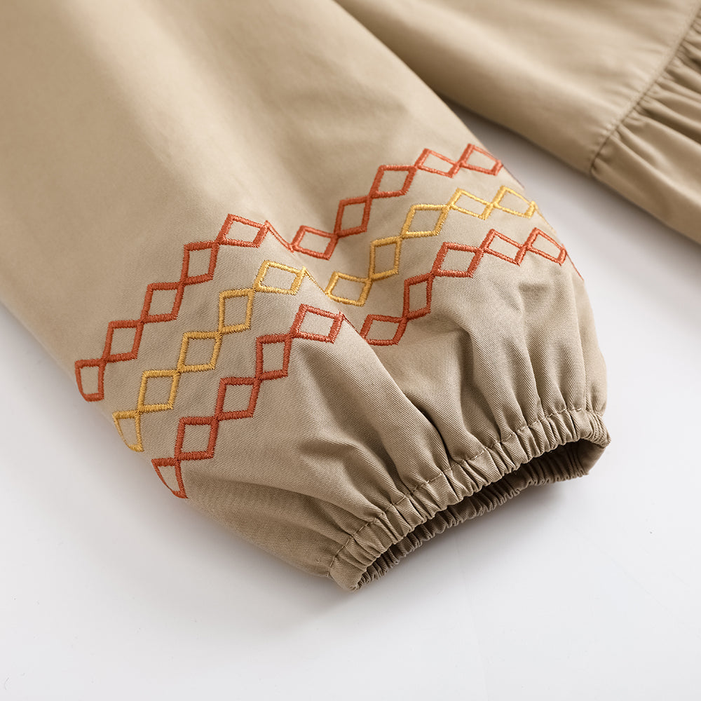 Girls Fungus Collar Embroidered Dress