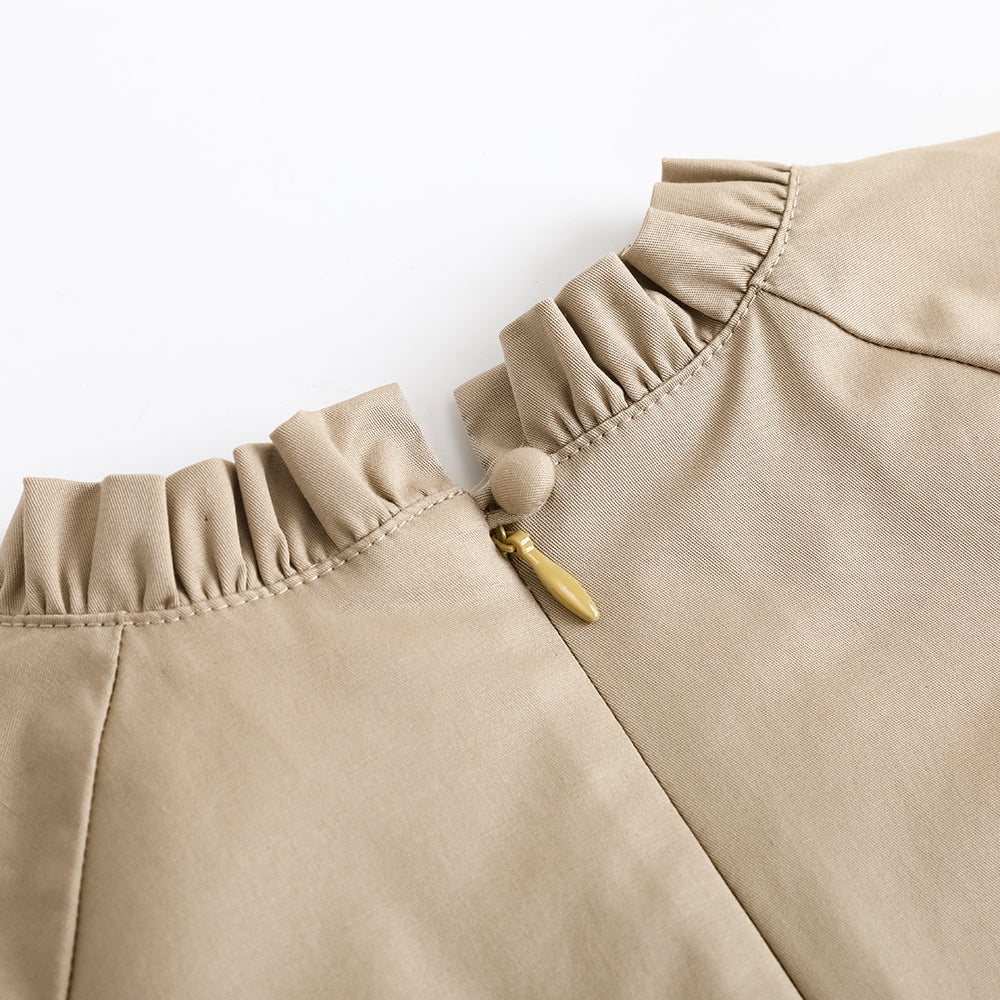 Girls Fungus Collar Embroidered Dress