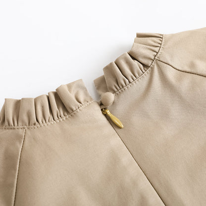 Girls Fungus Collar Embroidered Dress