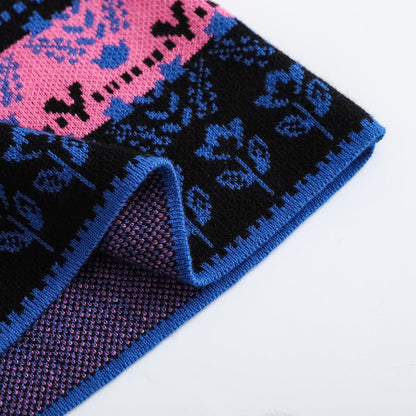 Girls Blue Printed Sweater Skirt