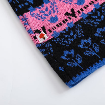 Girls Blue Printed Sweater Skirt