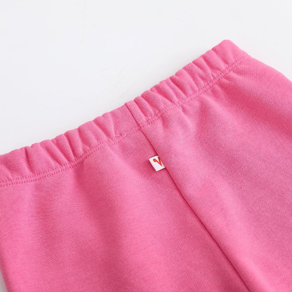 Vauva FW23-女孩印刷有機棉褲（玫瑰粉紅色）