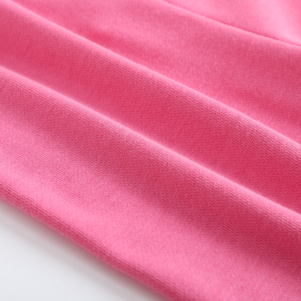 Vauva FW23-女孩印刷有機棉褲（玫瑰粉紅色）