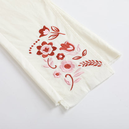 Girls Embroidered Flared Pants