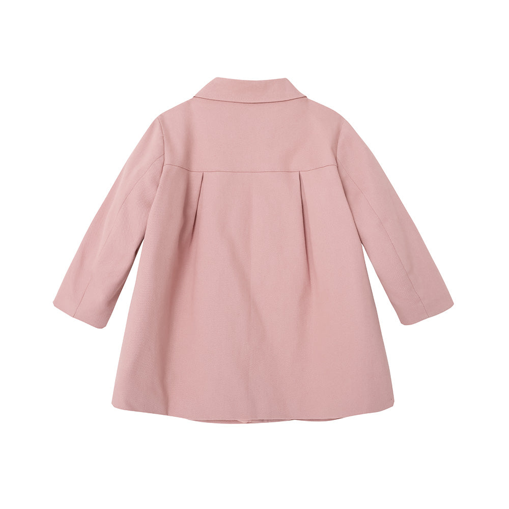Vauva FW23-女孩刺繡徽標縫外套（粉紅色）