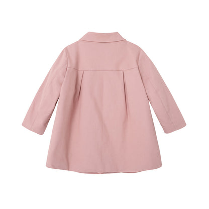 Vauva FW23-女孩刺繡徽標縫外套（粉紅色）