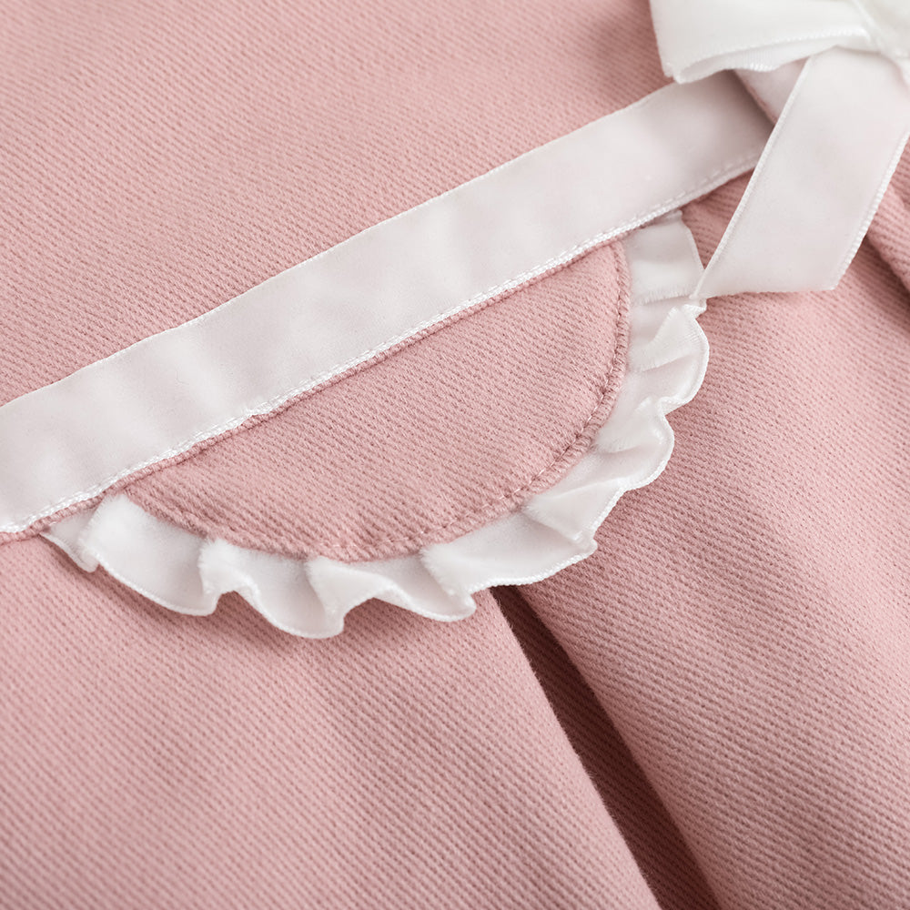 Vauva FW23-女孩刺繡徽標縫外套（粉紅色）
