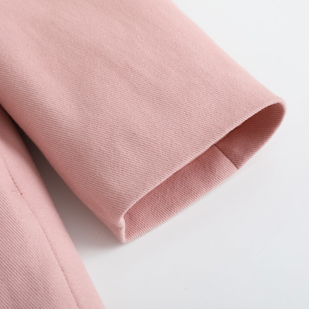 Vauva FW23-女孩刺繡徽標縫外套（粉紅色）