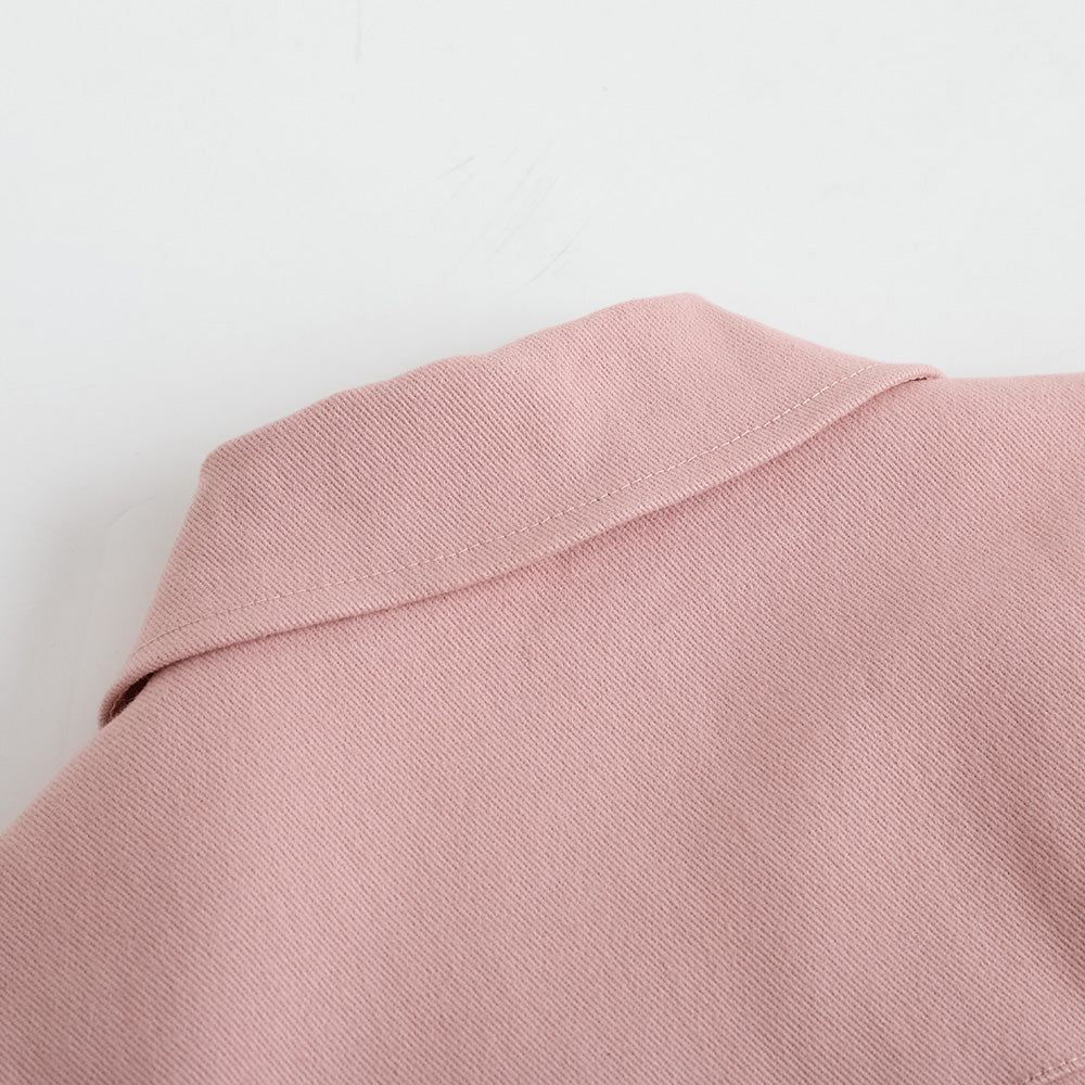 Vauva FW23-女孩刺繡徽標縫外套（粉紅色）