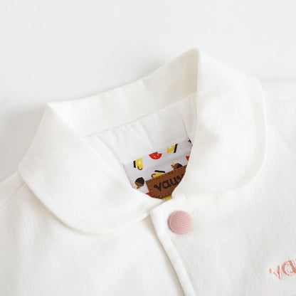 Girls Embroidered Logo Quilted Coat