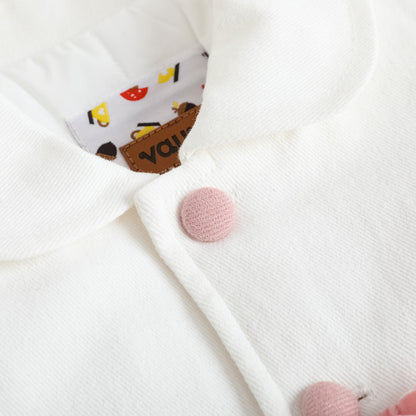 Girls Embroidered Logo Quilted Coat