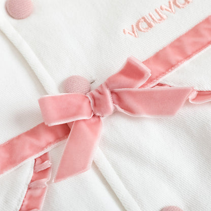 Girls Embroidered Logo Quilted Coat
