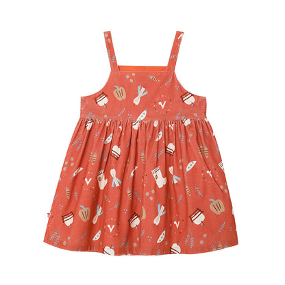 Girls Happy Farm Cotton Dress